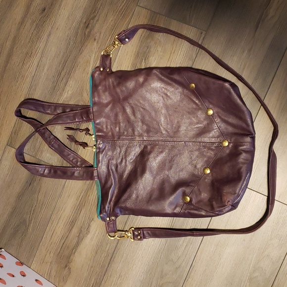 Handcrafted Purple Leather Bag - Picture 2 of 4